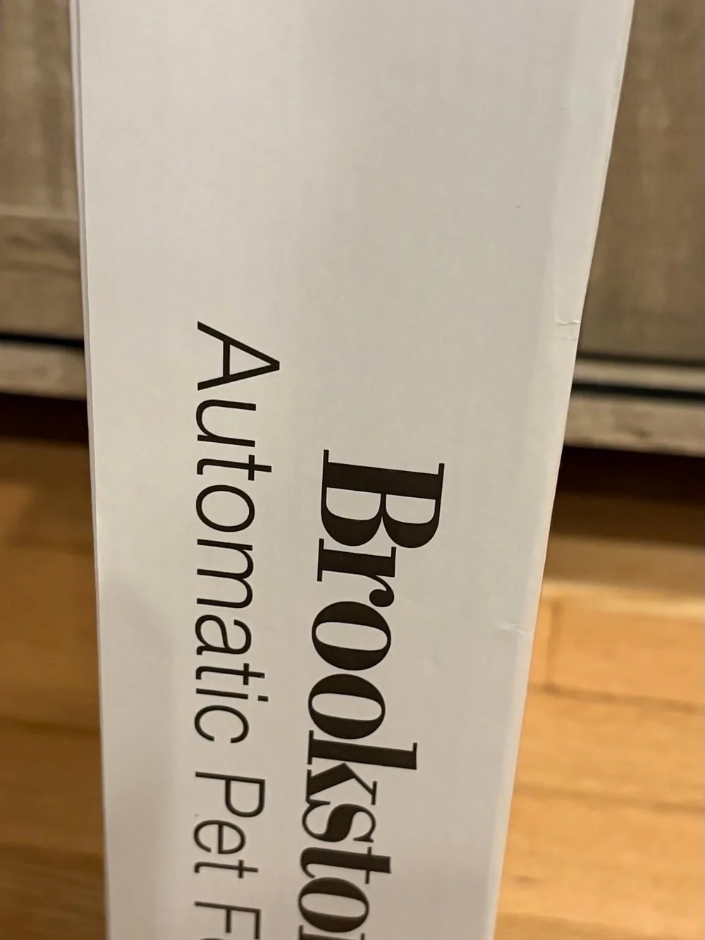 Brookstone Automatic Pet Feeder in Beige and Dark Brown